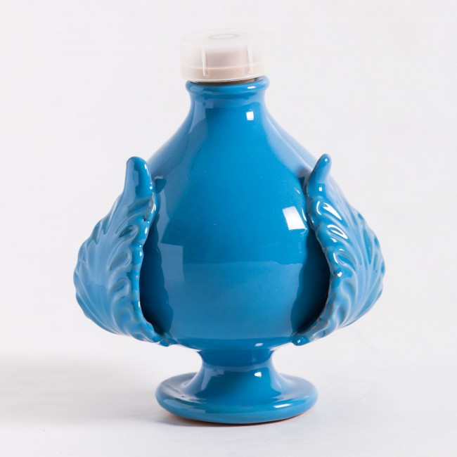 Pumolì blue - Pumo in ceramic handmade with 200ml of organic extra virgin olive oil